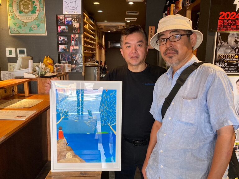 ★新規_レンタルアート事例_炭火串焼 和源_アーティスト・ben_店内に飾っていただきました！