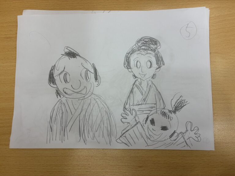 落語絵本ラフ画