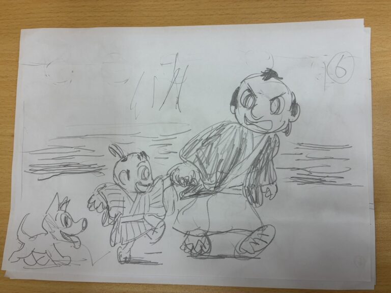 落語絵本ラフ画