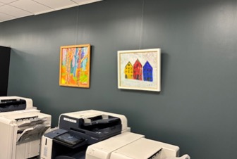 アレクシオンファーマさんに飾られたアーティスト・橋本賢二の作品